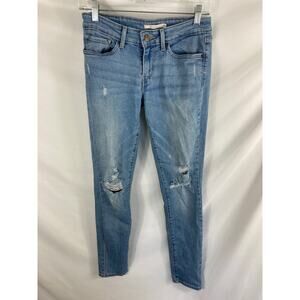 Levis 711 Distressed Skinny Jean Light Wash Size 28